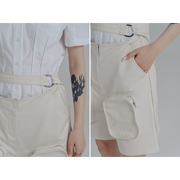 Belted Shorts with Large Pockets