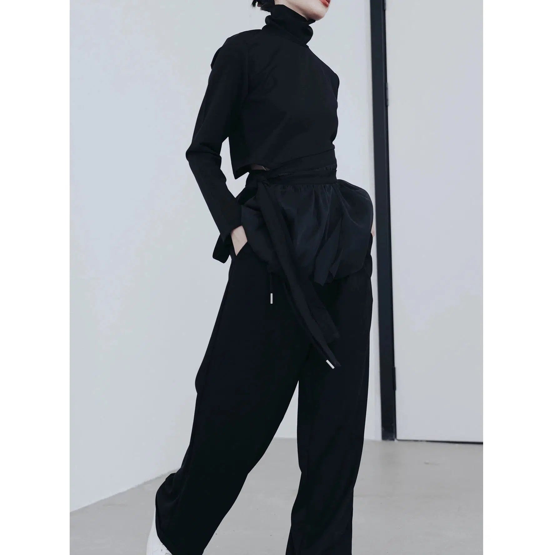 ennoy TURTLENECKSWEAT SETUP BLACK XL 下のみ TURTLE NECK SWEATER+SWEATPANTS WOMEN SET BLACK/ E ZEZE TWO