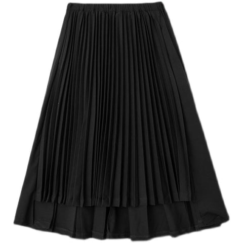 Asymmetric Chiffon Pleated Long Skirt