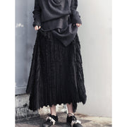 Asymmetric Knit Maxi Skirt