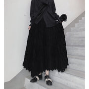 Asymmetric Knit Maxi Skirt
