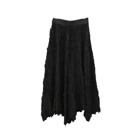 Asymmetric Knit Maxi Skirt