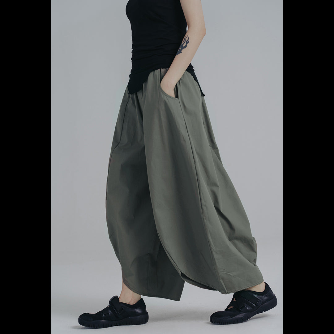 【Anyone more】Bron String Incised Wide Balloon Pants Anyone more】Bron String Incised Wide Balloon Pants