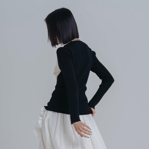 Contrast Color Block Sweater