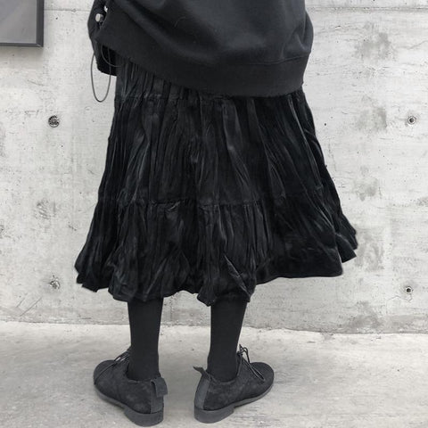 High Waist Pleated Maxi Skirt