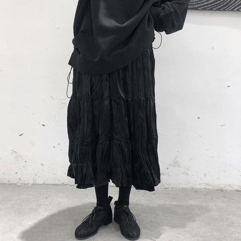 High Waist Pleated Maxi Skirt
