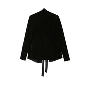 Midnight Black Velvet Kimono Blazer