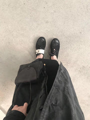 Retro Black Leather Scalp Shoes