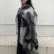 Reversible Scarf Big Checked In Black