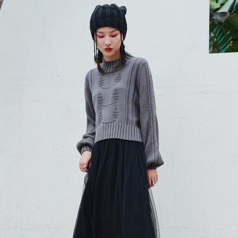 Soft Touch Ribbed Cropped Sweatshirt