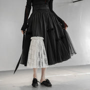 Vintage Elegant Slim Pleated Long Skirt