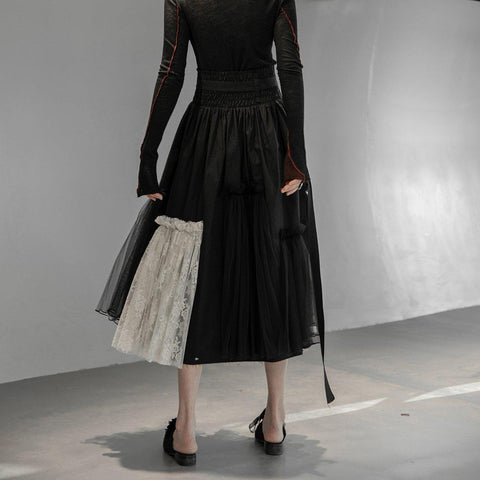 Vintage Elegant Slim Pleated Long Skirt