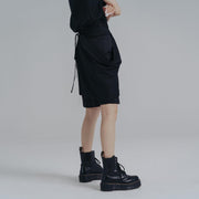 Wide Leg Military Shorts